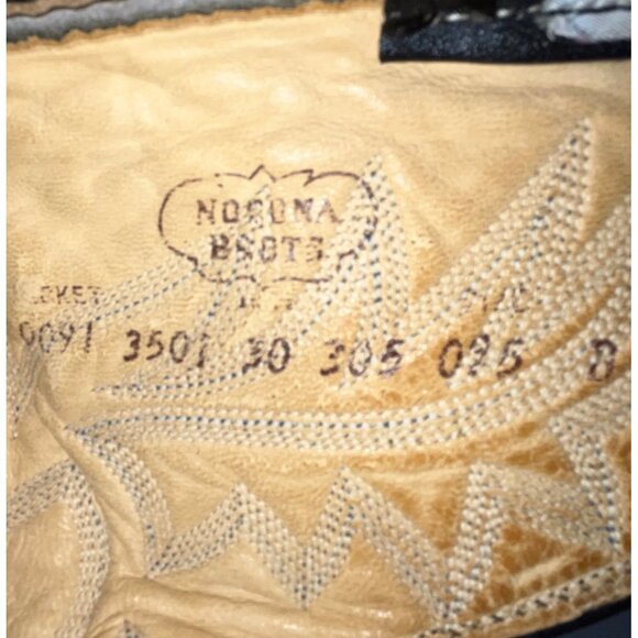 Nocona Men’s Black Leather Intricate Stitching Western Cowboy Boots Size 10 D - Picture 6 of 11